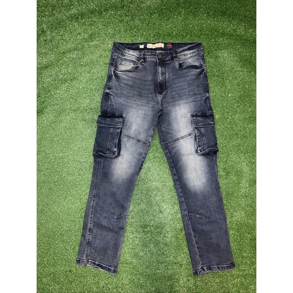 Artful Rebel Mens Cargo Jeans Slim Straight‎ Super Soft 34x30